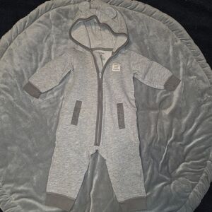 Carter's Gray Hooded Baby Romper with Ear Hood